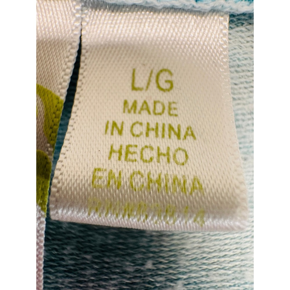 Green Tea Aqua Blue Lightweight Sweatshirt Womens L Lounge Athleisure Pullover - Picture 6 of 9